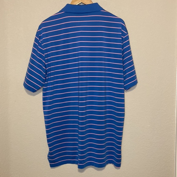 Peter Millar Summer Comfort Blue Pink Stripped Golf Polo L - Picture 2 of 8